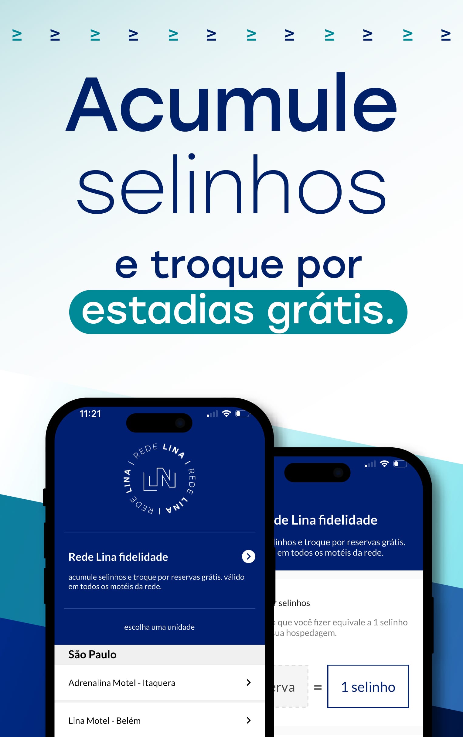 programa de fidelidade disponível no App Rede Lina e Único!