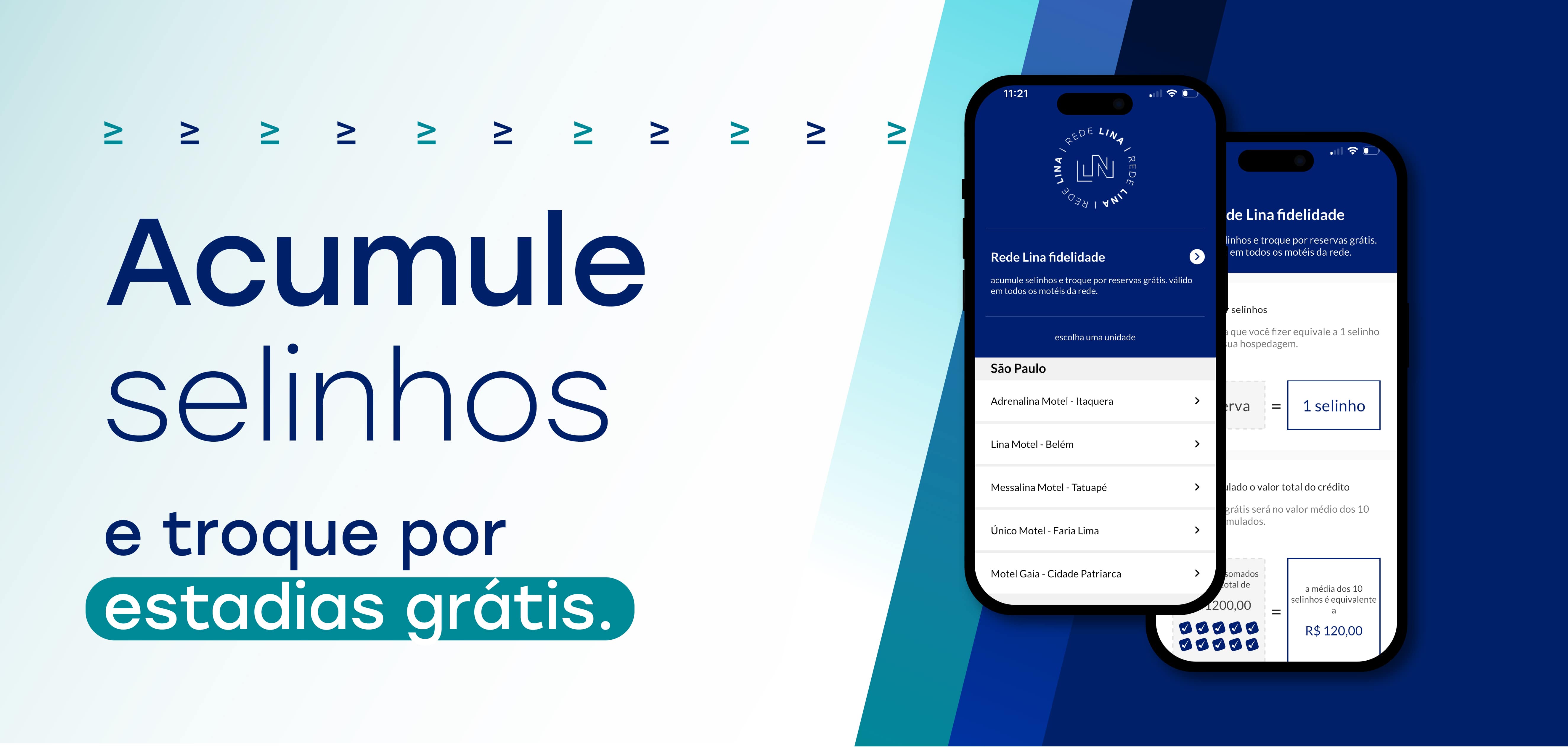programa de fidelidade disponível no App Rede Lina e Único!